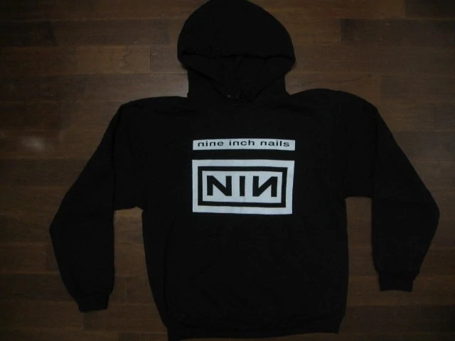 NINE INCH NAILS / Logo And Group Photo / Hooded Sweatshirt - Front And Back Print